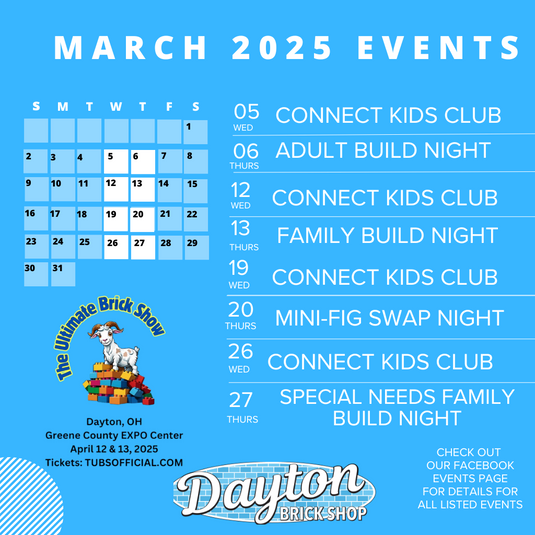 Calendar Toy Store LEGO Birthday Parties Dayton Ohio Dayton